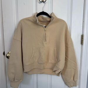 Abercrombie & Fitch Yellow Sunday Half Zip Sweatshirt